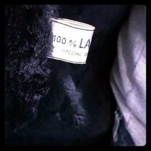 Men’s real shearling. Size 44 navy. EUC